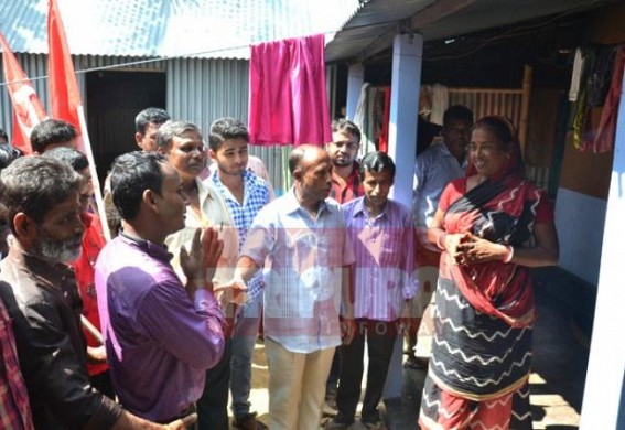 Jhumu Sarkar begging votes from door to door Jhumu Sarkar begging votes from door to door